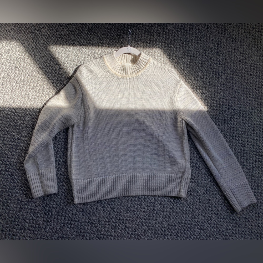 COS Wool Blend Chunky Knit Textured Oversized Cream Metallic Sweater S